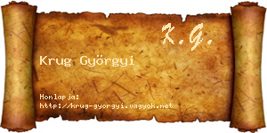 Krug Györgyi névjegykártya